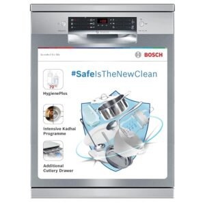 Bosch 14 Place Settings Dishwasher (SMS46KI03I, Silver Inox), 60 cm